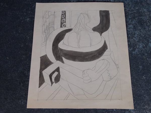 Alberto Beltrán - The Man-Piston - Ink and Pencil P2777