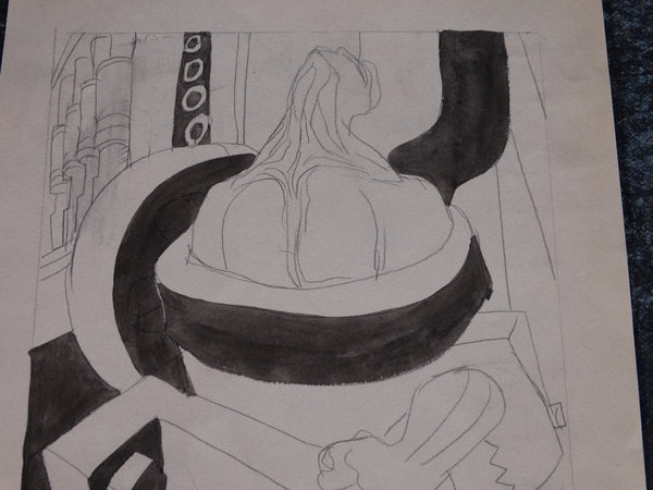 Alberto Beltrán - The Man-Piston - Ink and Pencil P2777