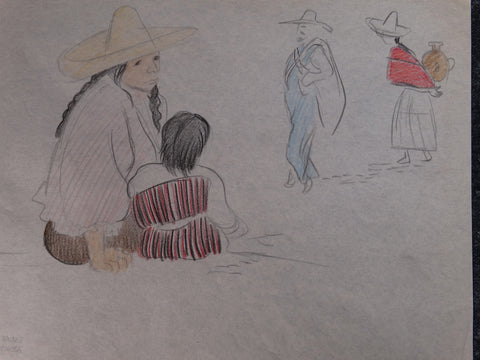 Alberto Beltrán - Marketplace Figural Studies in Color Pencil P2783