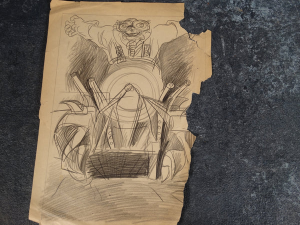 Alberto Beltrán - Demonic Man and Machine - pencil sketch - P2785