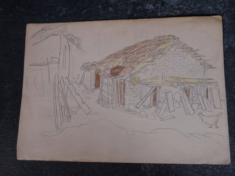 Alberto Beltrán -An Old Adobe - Colored Pencil -P2807