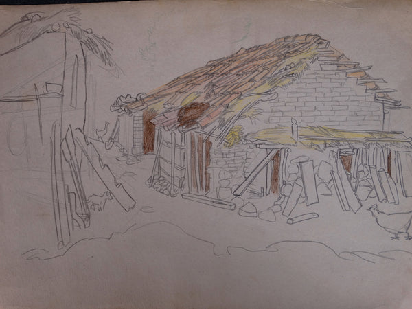 Alberto Beltrán -An Old Adobe - Colored Pencil -P2807