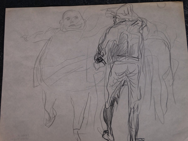 Alberto Beltrán - Drawing - Fat Cat Capitalist In an Altercation with a Peasant - P2810