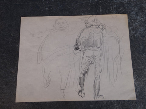 Alberto Beltrán - Drawing - Fat Cat Capitalist In an Altercation with a Peasant - P2810