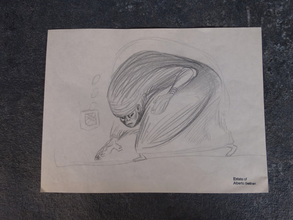Alberto Beltrán - Old Woman Swooping Down To Pick Something Up - P2818