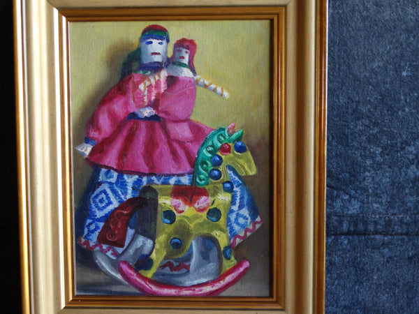 Alfonso Tirado Still Life of Mexican Doll Oil on Board P2828