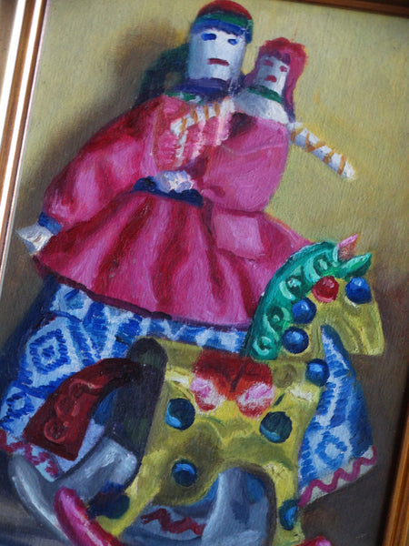 Alfonso Tirado Still Life of Mexican Doll Oil on Board P2828