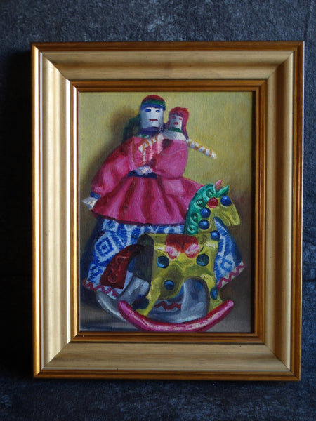 Alfonso Tirado Still Life of Mexican Doll Oil on Board P2828