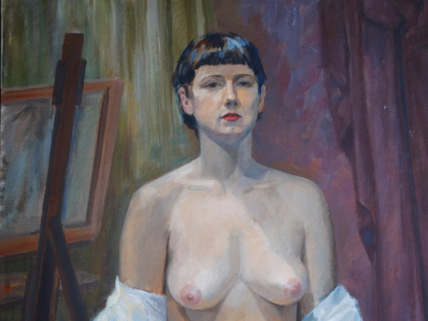 Aaron Hanin (1912 - 1990) - Seated Nude - Oil on Canvas - P2834