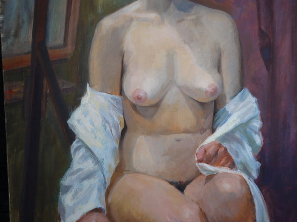 Aaron Hanin (1912 - 1990) - Seated Nude - Oil on Canvas - P2834