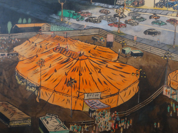 Tom Conwell - Circus In Town - Watercolor - circa 1950 P2857