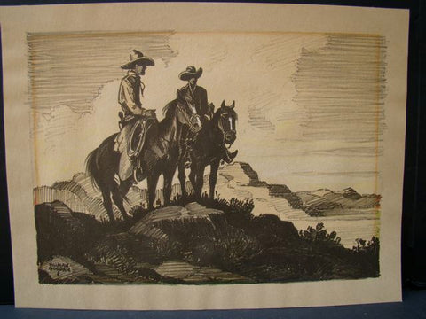 Tillman Goodan 1939 lithograph with hand decoration