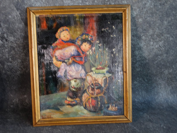 Beatrice Jackson - Chinese Girl Carrying a Baby on Her Back c 1920s -  P2883