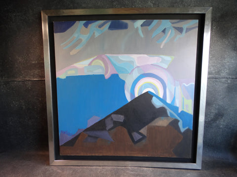 Anya Fisher (1905-1992) Abstract Landscape - The Mountain - Oil on Canvas P2899