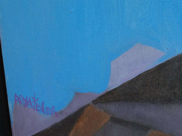 Anya Fisher (1905-1992) Abstract Landscape - The Mountain - Oil on Canvas P2899