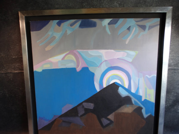 Anya Fisher (1905-1992) Abstract Landscape - The Mountain - Oil on Canvas P2899