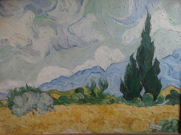 A. Paddia - Van Gogh's Wheatfield with Cypresses - Oil on Canvas Copy P2900