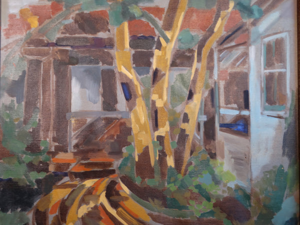 Ella Moen (aka Ella Moen Odorfer, 1901-1986) Artist's Studio circa 1930s Oil on Canvas P2912