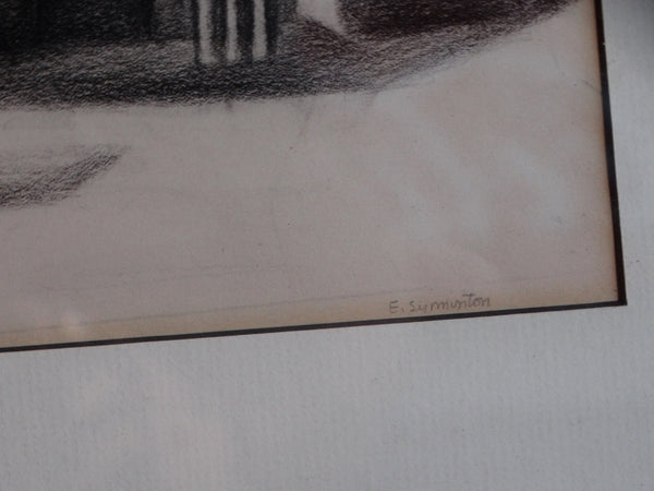 Emily Elinor Syminton  (1916-2002)- New Mexico Landscape c 1930 Charcoal on Paper P2923