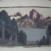 Conrad Buff “Mountain Lake” Woodblock Signed