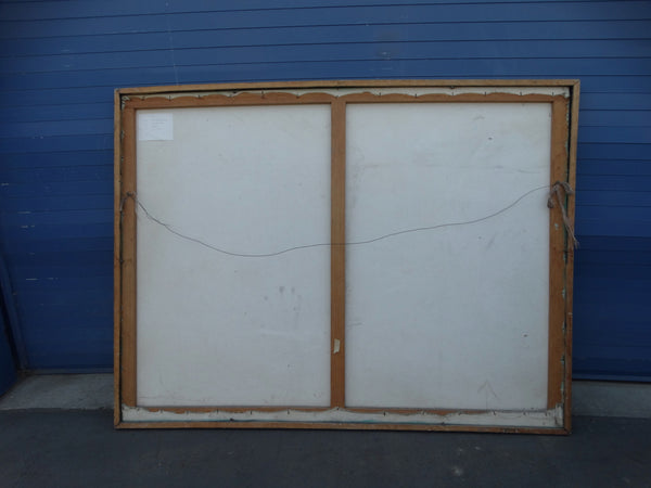 Miguel Angel Toledo Lopez - Los Gatos y Niños - Mexican Modernist Oil on Canvas P2932