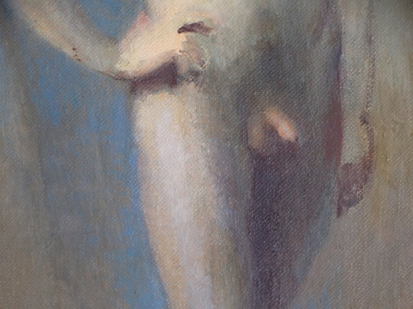 Standing Male Nude  - Oil on Board - Signed Patton c 1950s P2936