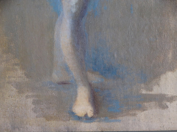 Standing Male Nude  - Oil on Board - Signed Patton c 1950s P2936