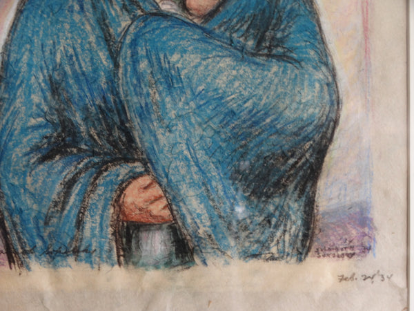 Sulamith Sokolsky (1889-1974) - Mother & Child - Mixed Media on Paper 1934 P2947