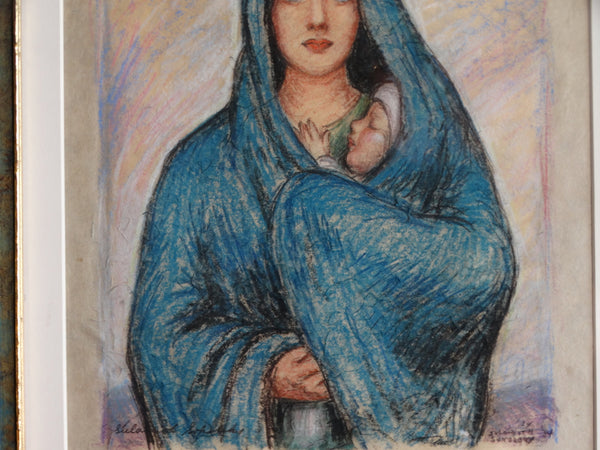 Sulamith Sokolsky (1889-1974) - Mother & Child - Mixed Media on Paper 1934 P2947