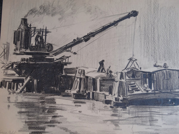 David Hendrickson - Monterey California Waterfront 1921 - Drawing P2957