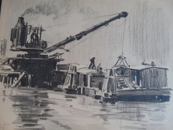 David Hendrickson - Monterey California Waterfront 1921 - Drawing P2957