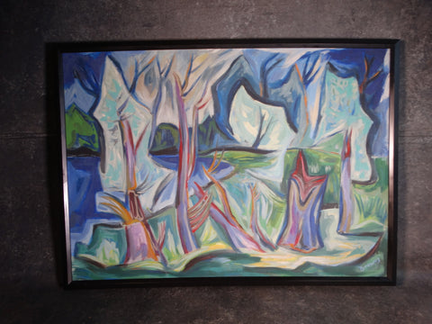 Werner Drewes - Forest - circa 1948-49 Oil on Canvas P2976