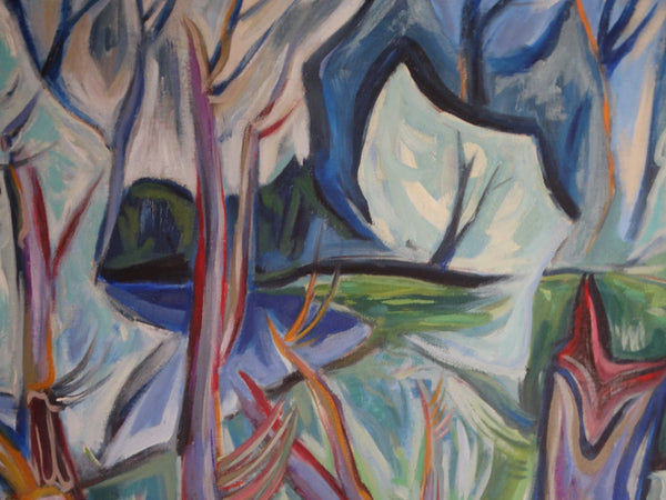 Werner Drewes - Forest - circa 1948-49 Oil on Canvas P2976