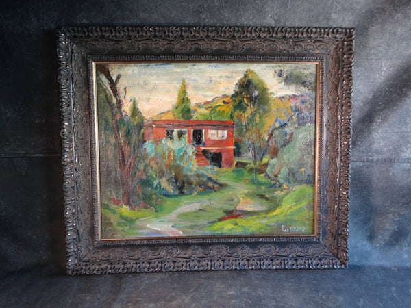 Ejnar Hansen - Santa Barbara Hillside - 1935 - Oil on Board Mounted Canvas P2997