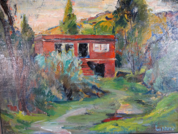 Ejnar Hansen - Santa Barbara Hillside - 1935 - Oil on Board Mounted Canvas P2997