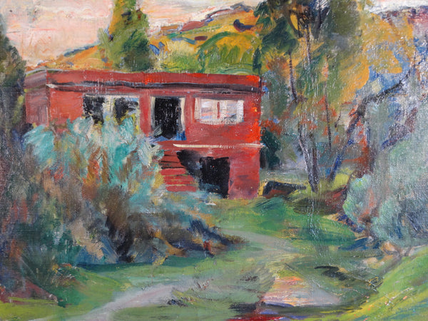 Ejnar Hansen - Santa Barbara Hillside - 1935 - Oil on Board Mounted Canvas P2997