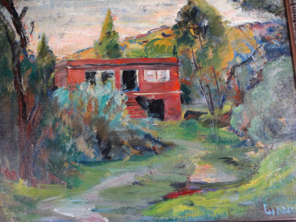 Ejnar Hansen - Santa Barbara Hillside - 1935 - Oil on Board Mounted Canvas P2997