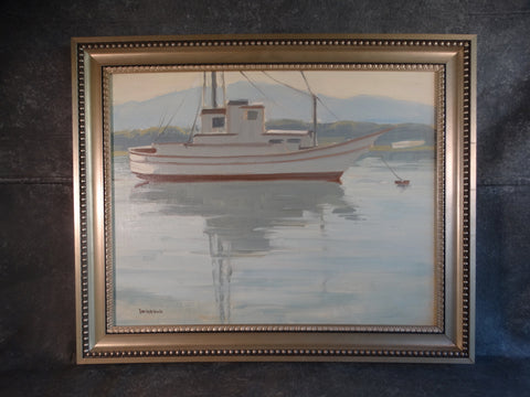 Sam Hyde Harris - Harbor Scene - Oil on Board P3009
