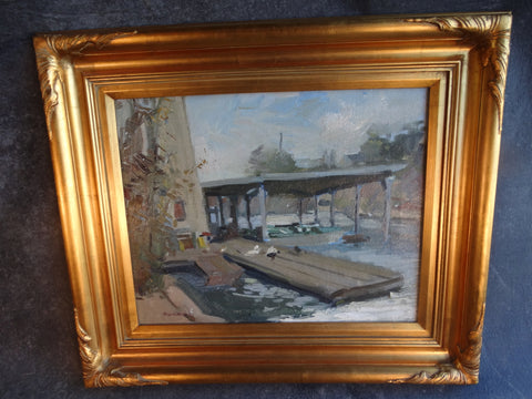 Margaret Johnson - River Landing - Oil on Canvas P3025