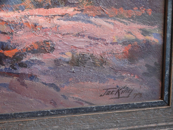 Jack Elmo King - Desert Mesa Landscape 1973 - Oil on Board P3037