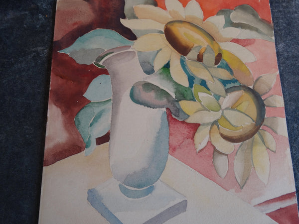 F. Corby - Floral Still Life White Vase - Watercolor P3047