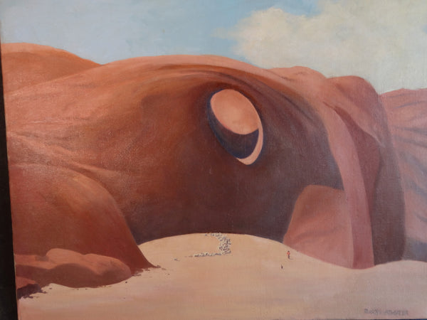 Barry Atwater -Navajo Sheep, Monument Valley - New Mexican Landscape 1930s - Oil on Canvas P3051