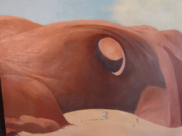 Barry Atwater -Navajo Sheep, Monument Valley - New Mexican Landscape 1930s - Oil on Canvas P3051