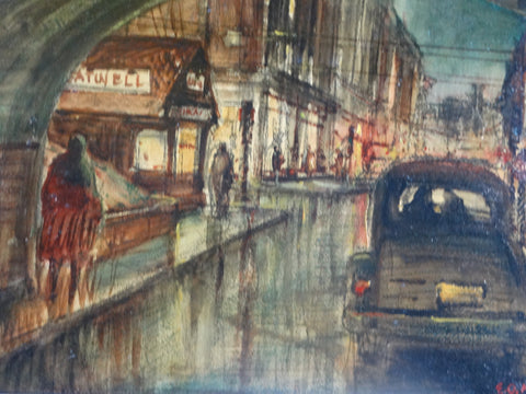 Edgar O Kiechle (1911-1960) - Tunnel - Oil on Board circa 1947 P3072