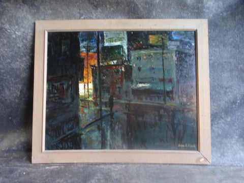 Edgar O Kiechle  Sleeping Town Featured in Rock Hudson Apartment Pillow Talk Oil on Board P3075