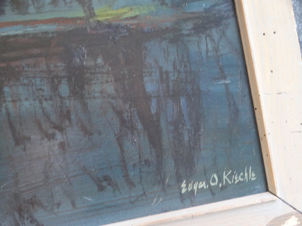 Edgar O Kiechle  Sleeping Town Featured in Rock Hudson Apartment Pillow Talk Oil on Board P3075