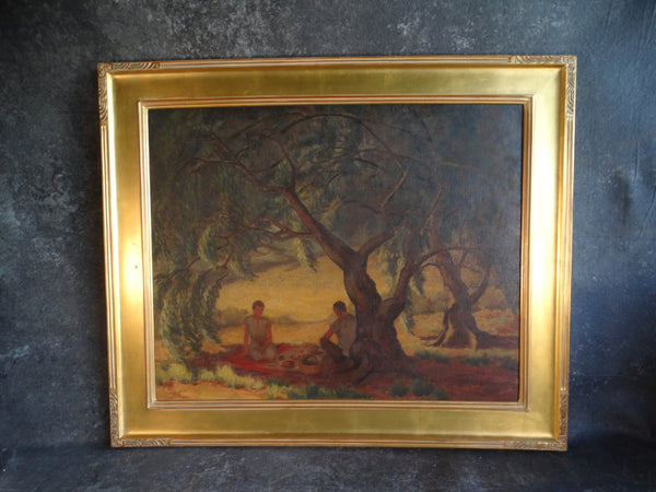 Louise Everett Nimmo (1899-1959) - The Picnic - Oil on Canvas c1930 P3093