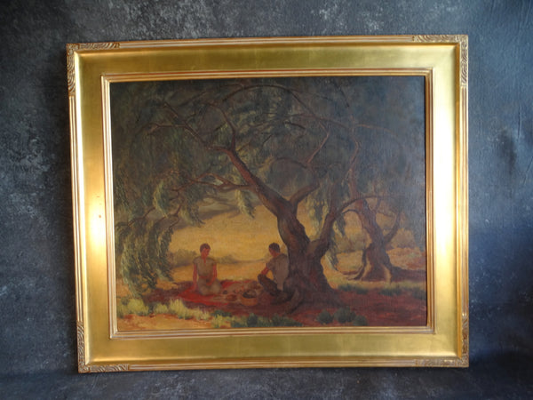 Louise Everett Nimmo (1899-1959) - The Picnic - Oil on Canvas c1930 P3093