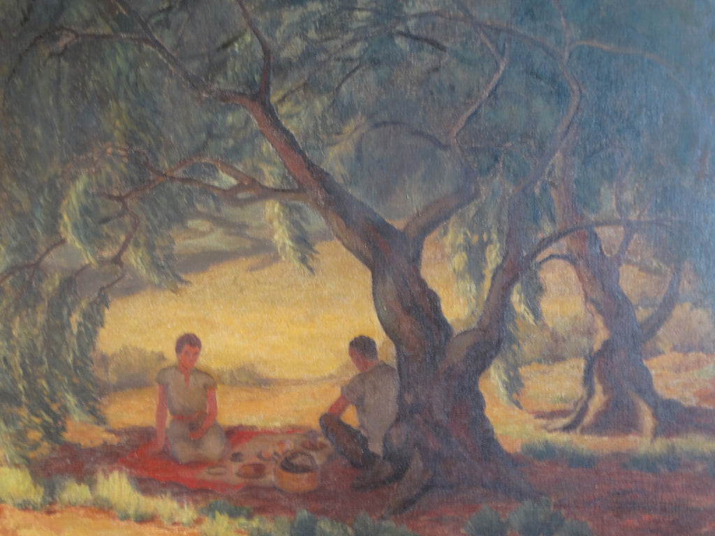Louise Everett Nimmo (1899-1959) - The Picnic - Oil on Canvas c1930 P3093