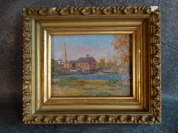 Charles Chamberlain (1871-1947) - The Old Factory By The River - Oil on Board P3100